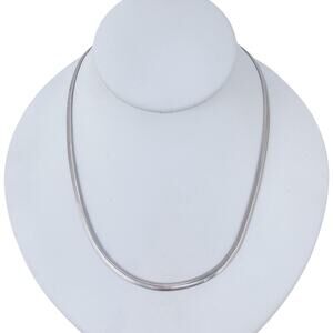 Estate Italy Sterling Silver 925 3.6mm Herringbone Chain Necklace 18"